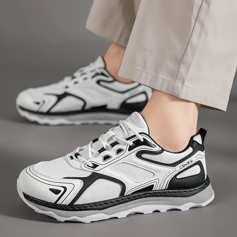 Туфли мужские на толстой подошве дышащие с высоким голенищем модные всесезонные