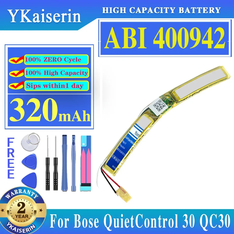 

YKaiserin 320mAh Battery ABI 400942 For Bose QuietControl 30 QC30 Bateria