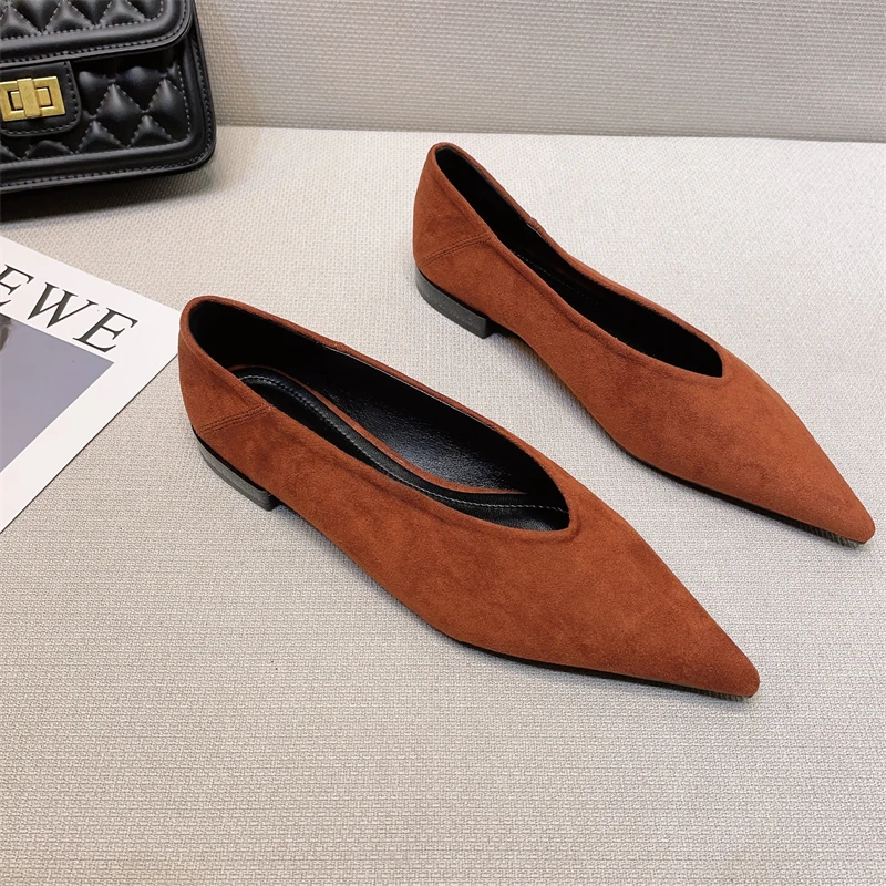 

2023 Spring Flat Shoe For Women Zapatos Planos De Mujer Mocasines Mujer Retro Pointed Toe Loafers Shallow Women Pregnant Zapatos