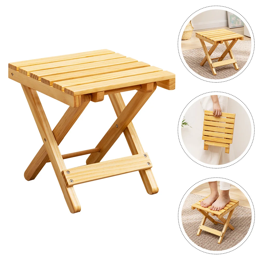 

Small Folding Table Outdoor Tables Flower Pot Stool Portable Wooden Garden Stand