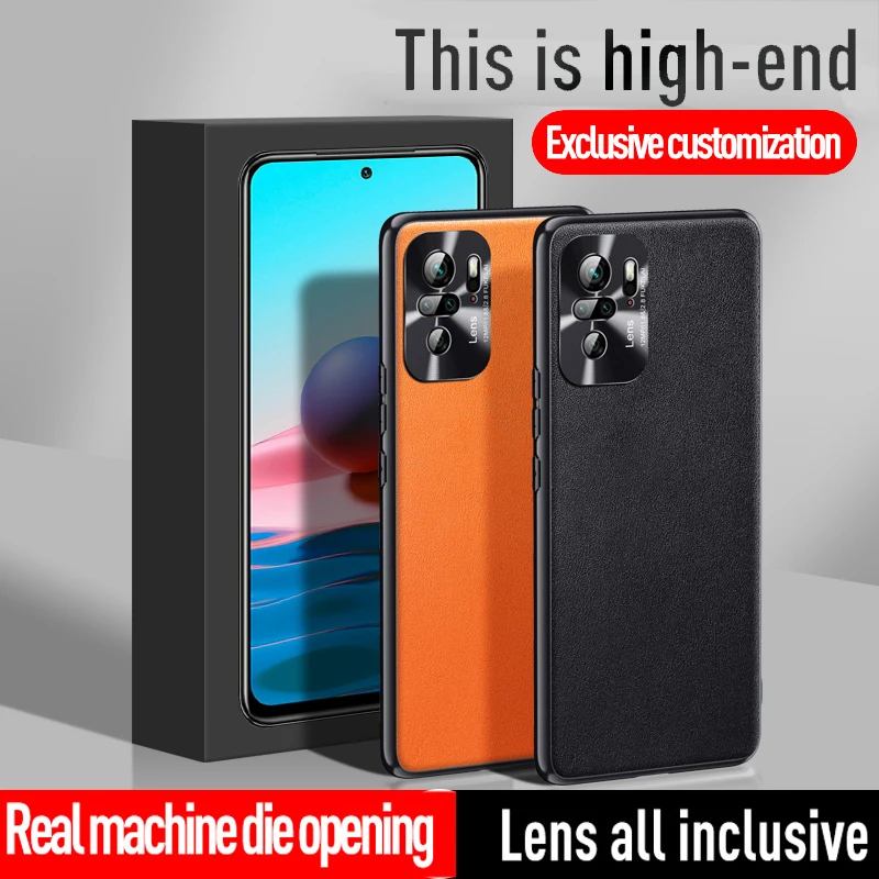 

Case Ultrathin Luxury Leather Phone Cases For XIAOMI Redmi Note 10 Pro Max Note 10S 10T 4G 5G Bussiness Protection Back Cover