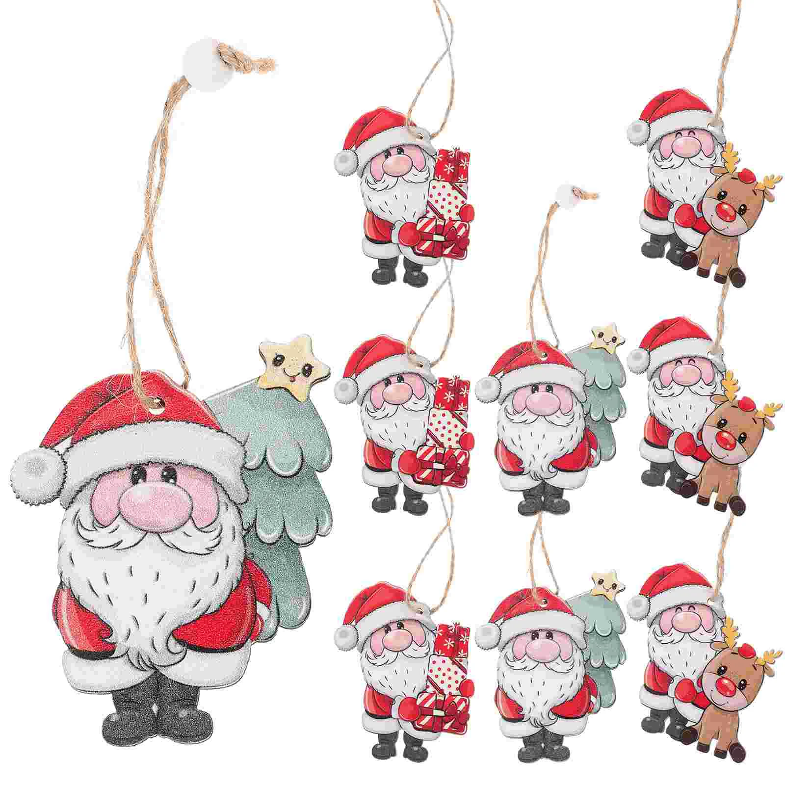 

9 Pcs Christmas Decorations Tree Ornaments Hanging Pendant Xmas Party Wood Pendants