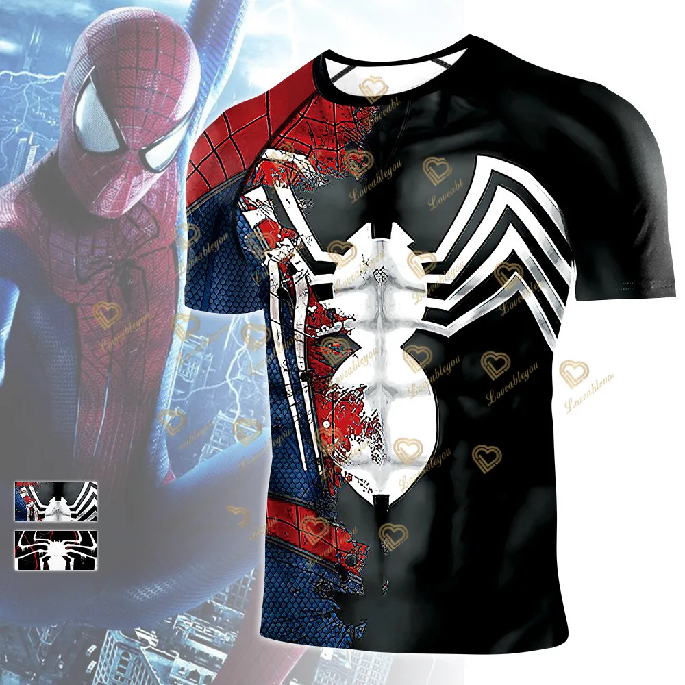 2022 Compression T-shirt Unisex Sporting Skinny Tee Shirt Superhero Spiderman Gyms Running T-shirt Fitness Sports men t-shirts