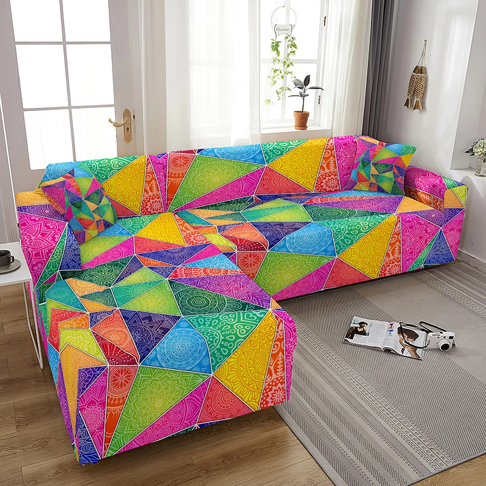 

Mandala Sofa Cover for Living Room Elastic Couch cover Stretch Slipcover Ethnic Floral Bohemian Sectional L Shape Sofa Cover