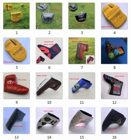 Golf Blade Putter Cover Semicircle Center Shaft Square Side Shaft Club Head Cap Closure/Magnetic Closure Free Shipping