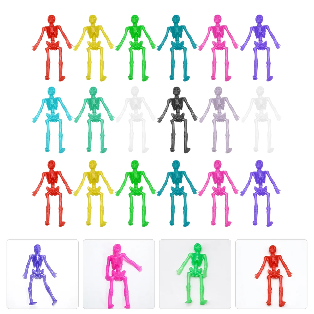 

36 Pcs Soft Rubber Frame Small Skeletons Toy Children Decor Decorate Portable Toys Halloween Tpr Pressure Relief