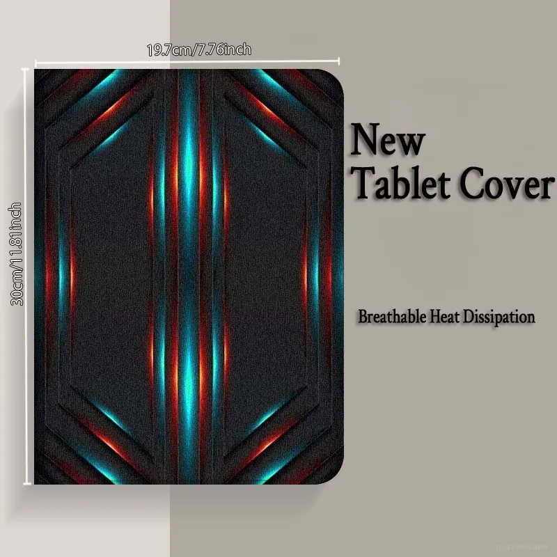 Фото Стильный чехол с неоновым геометрическим узором для планшетов Xiaoxin Lenovo Tab P12 Extreme Legion Y900 Idea Pro GT 12.1 2025 – складной чехол для планшета, подарок №3
