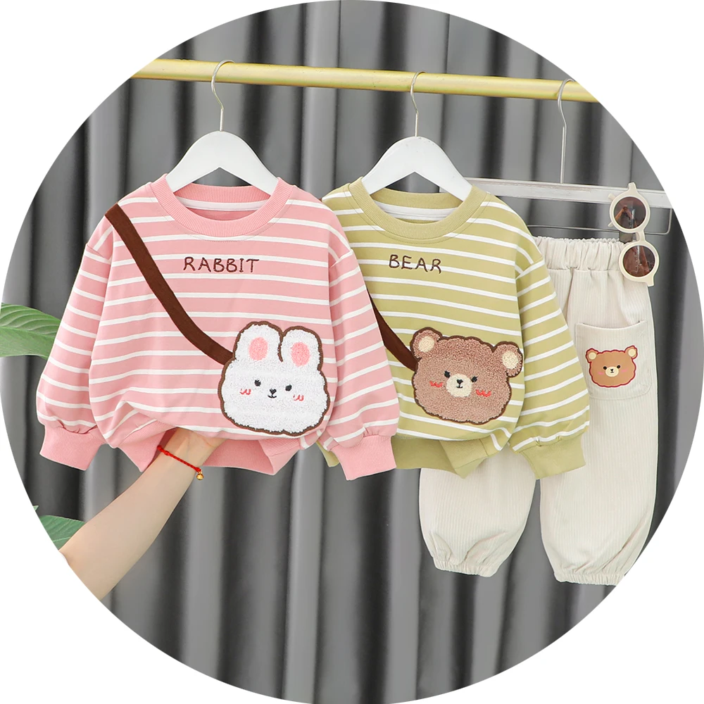 

Baby Girls Suits Striped Shirt+Loose Pants 2pcs Outfit Children Clothing Infant Girls Clothes Sets Kids Clothing Spring Autumn