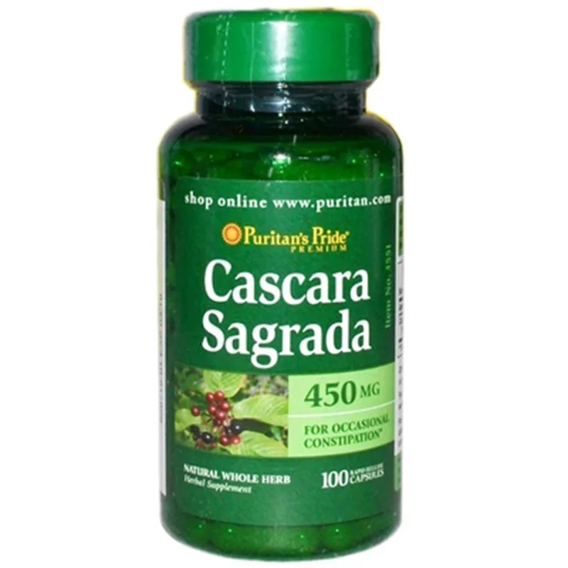 

Free shipping Cascara Sagrada 450 mg For Occasional constipatios 100 capsules