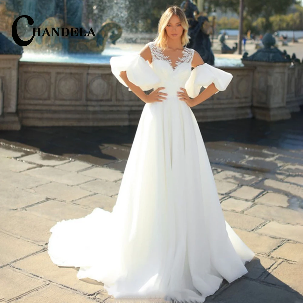 Женское ТРАПЕЦИЕВИДНОЕ свадебное платье CHANDELA