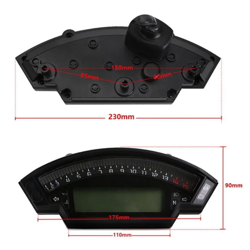 HD мотоциклетный цифровой спидометр 199 км/ч счетчик Rev 15000 об/мин 6 передач уровень