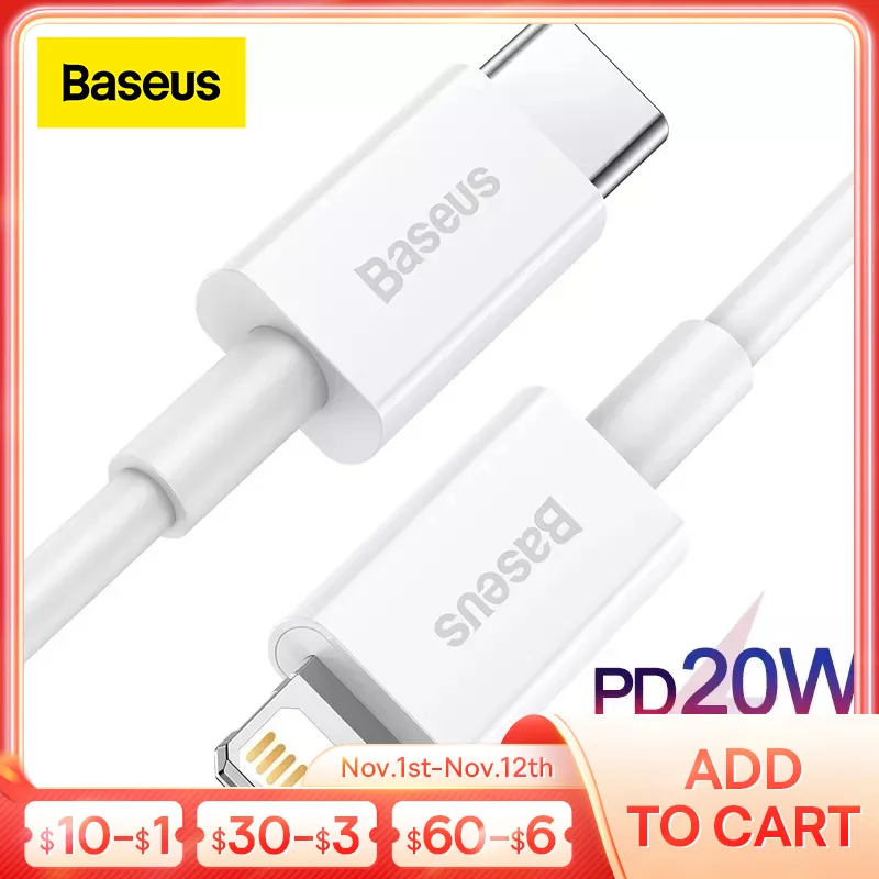 

Baseus USB C Cable for iPhone 12 12 Pro Max Data Charging USB Cable PD 20W Fast Charge Cable for iPhone 11Pro Type C Wire Code