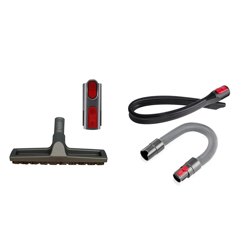 

2 Set Vacuum Cleaner Parts: 1 Set Hard Floor Brush Head & 1 Set Flexible Crevice Tool + Retractable Hose Kit