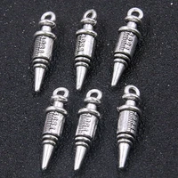 10pcs 1419mm metal alloy doctors charms syringe antique silver pendant for diy jewelry handmade making craft