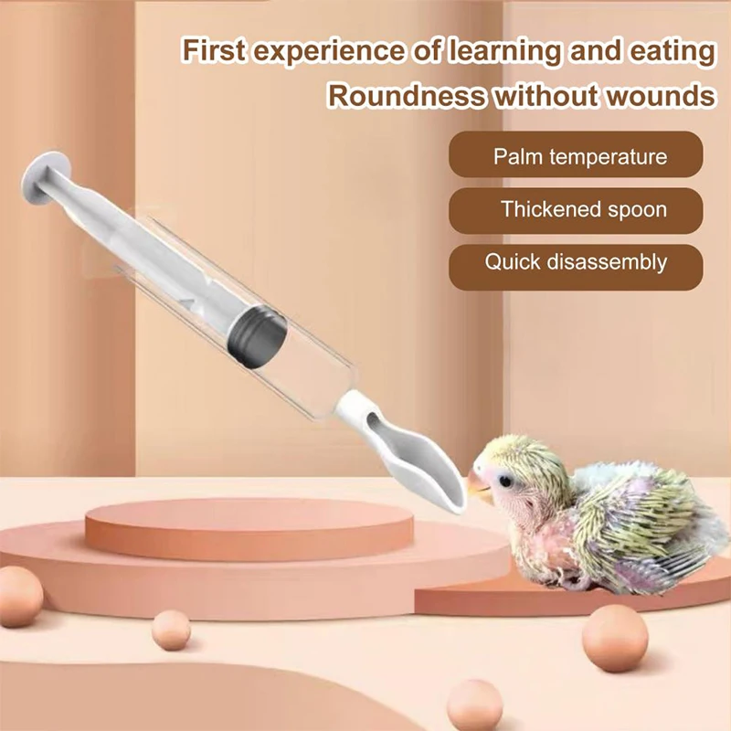 

1 Set Bird Baby Feeder with Scale Removable Mini Spoon Plastic Gavage Tube Parrot Liquid Food Feeding Needle Bird Supplies