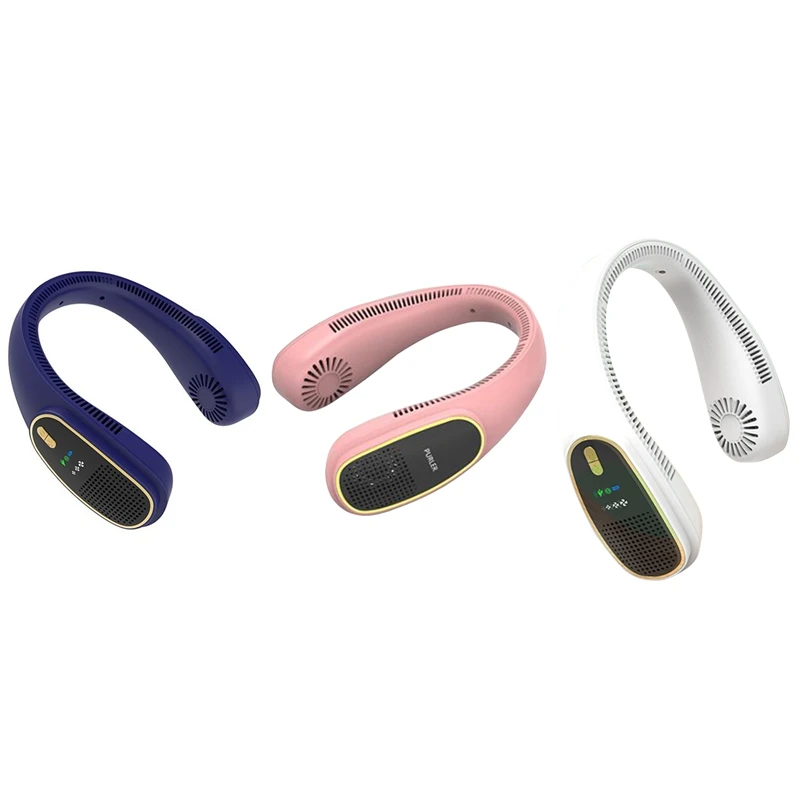 

Negative Ion Hanging Neck Fan Portable Lazy Bladeless Fan Cooling Air Cooler USB Rechargeable Fan Outdoor Sport