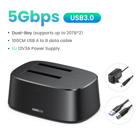 Док-станция UGREEN для жесткого диска 3,0 дюйма, SATA на USB 2,5