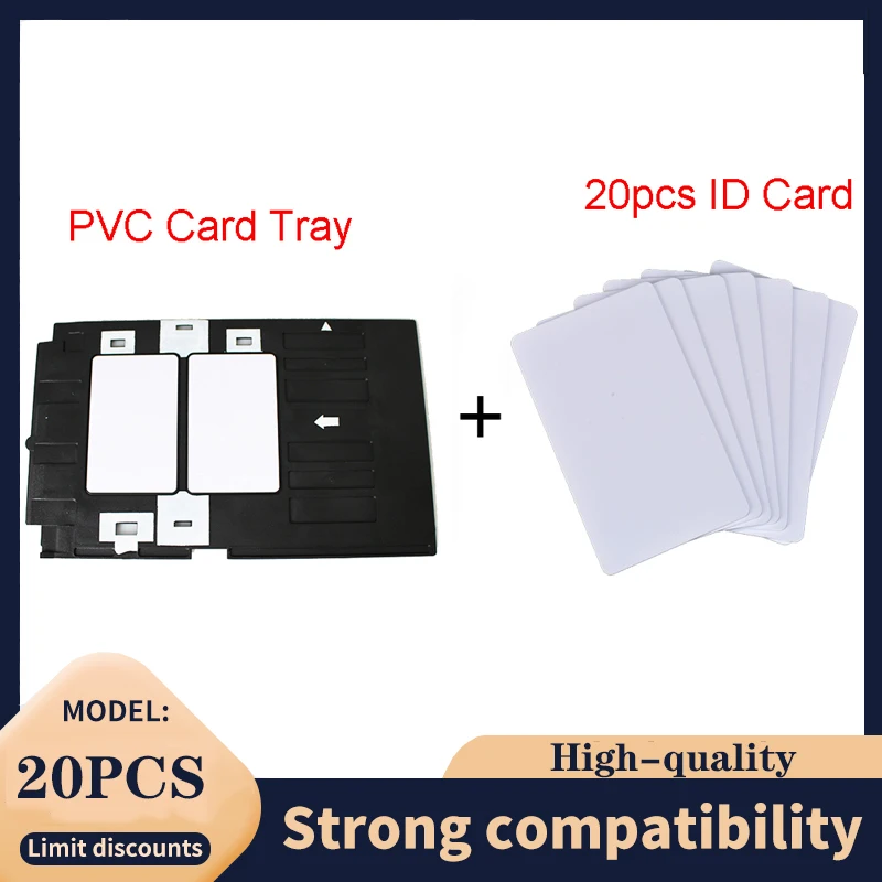 

20PCS ID Card + Bandeja de PVC Para Epson R260 R265 R270 R280 R290 R330 R390 R680 EP705 T50 T60 A50 P50 L800 L801 Impressora