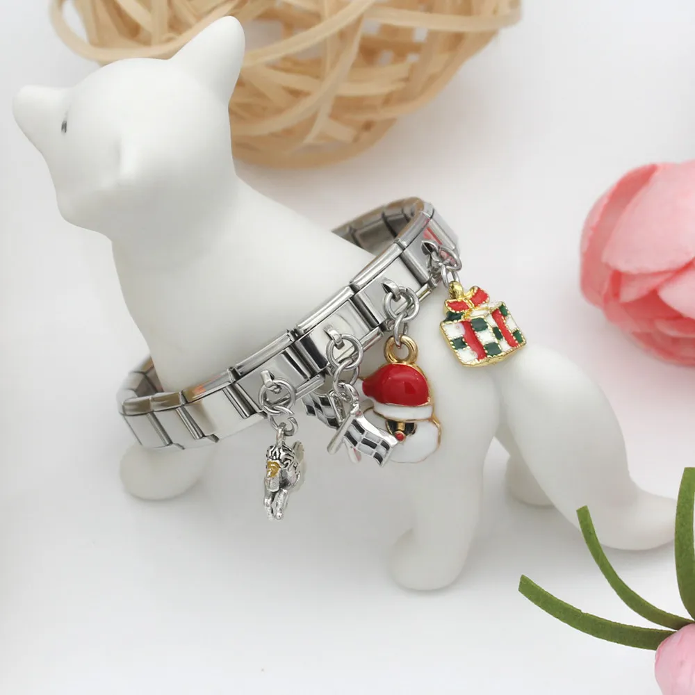 Фото Hapiship 9mm Width Original Daisy Unicorn Angel Cup Santa Claus Italian Charm Fit Bracelet Stainless Steel Jewelry Making DJ50 №4