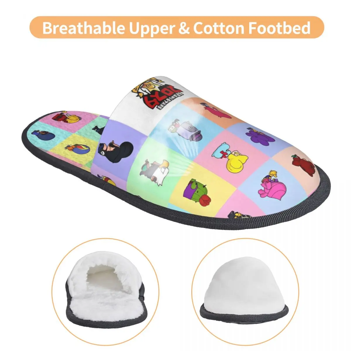 Зимние домашние тапочки Brawll Emz Spike Squeak Merch меховые шлепанцы мягкие нескользящие с