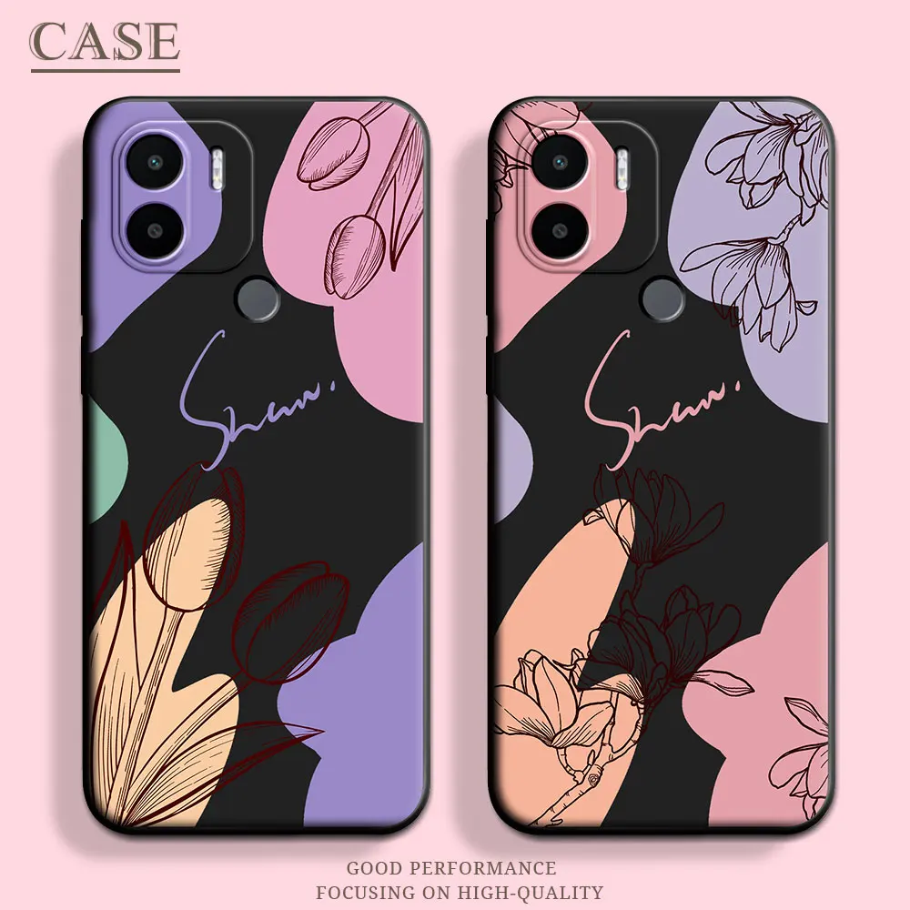 Чехол для Redmi A1 Plus A2 Бабочка мягкий силиконовый чехол телефона из ТПУ с двумя