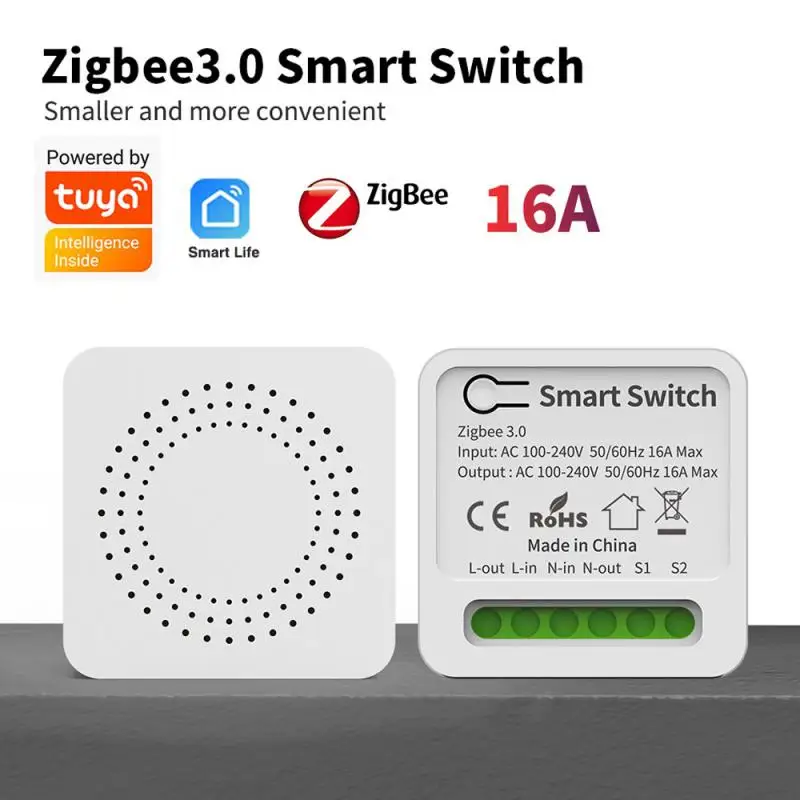 

Tuya Mini Zigbee Switch DIY 2Way 10A 16A Smart Home Remote Control Timer Breaker Support Alexa Google Home Smart Life Alice App