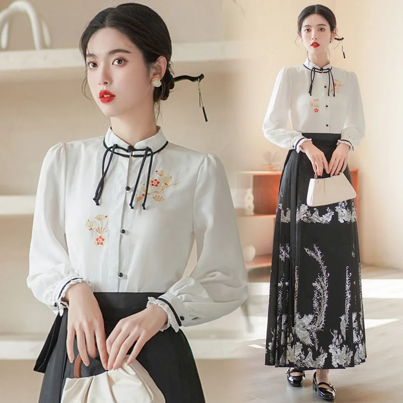 Оригинальная юбка ханьфу костюм в китайском стиле династии мамианкун Красная