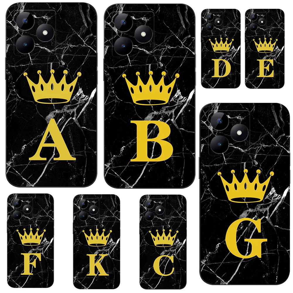 Черный чехол ТПУ для Realme C53 C51 NOTE 50 телефона защитный мягкий силиконовый корона с