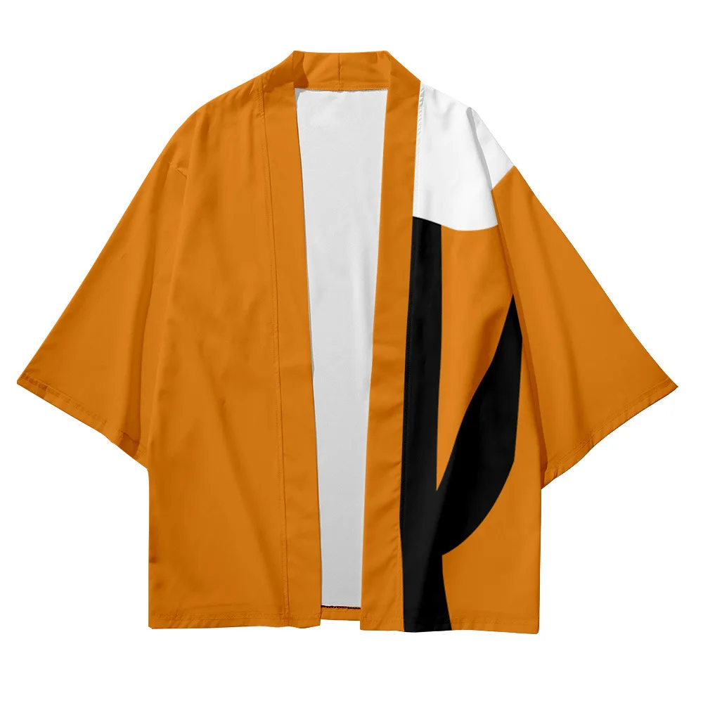 

Модное модное мужское кимоно в японском стиле, традиционный простой узор, Повседневная Свободная тонкая куртка, азиатское кимоно, кардиган,...