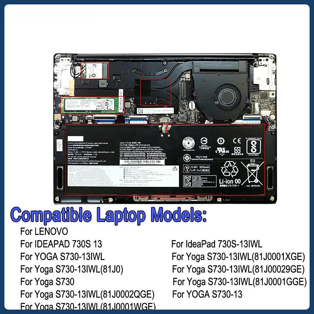 L17C4PE1 L17S4PE1 L17M4PE1 Аккумулятор для Lenovo IdeaPad 730S/Yoga S730-13 | 42 Втч OEM Fit и срок службы 10 часов