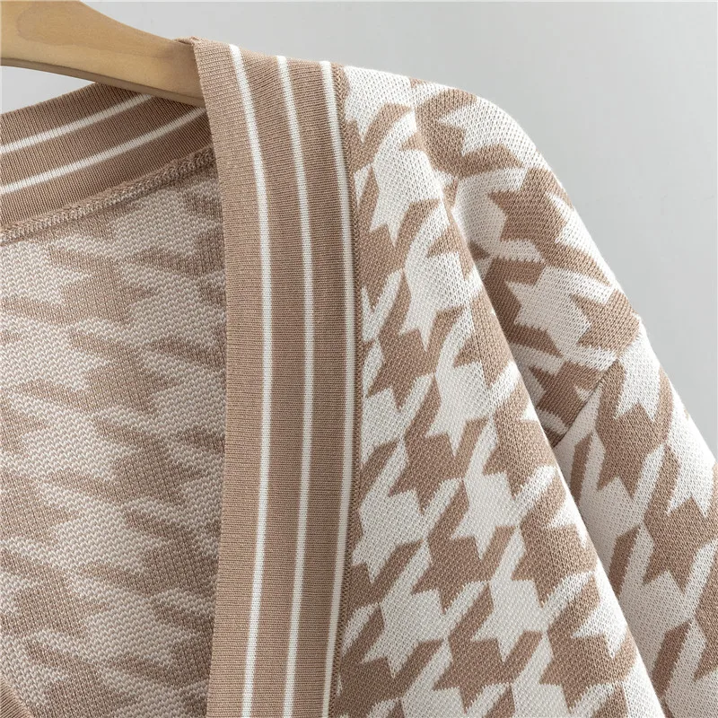 Зимние Женские Комплекты Из Двух Предметов Вязаный Кардиган С Длинными Рукавами