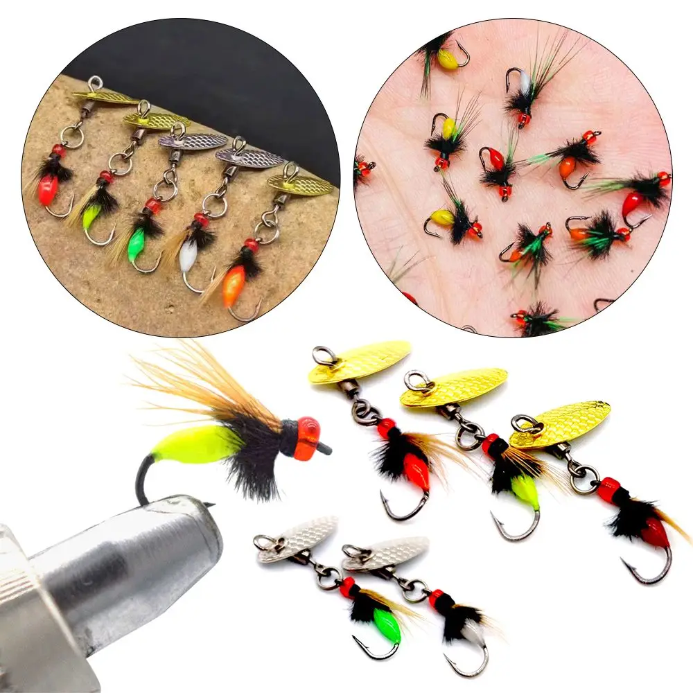 

5pcs Portable Tools Fly Tying Mosquito Hook Fishhooks Bionic Bait Spinner Sequins Spinning Fly Fishing Lure