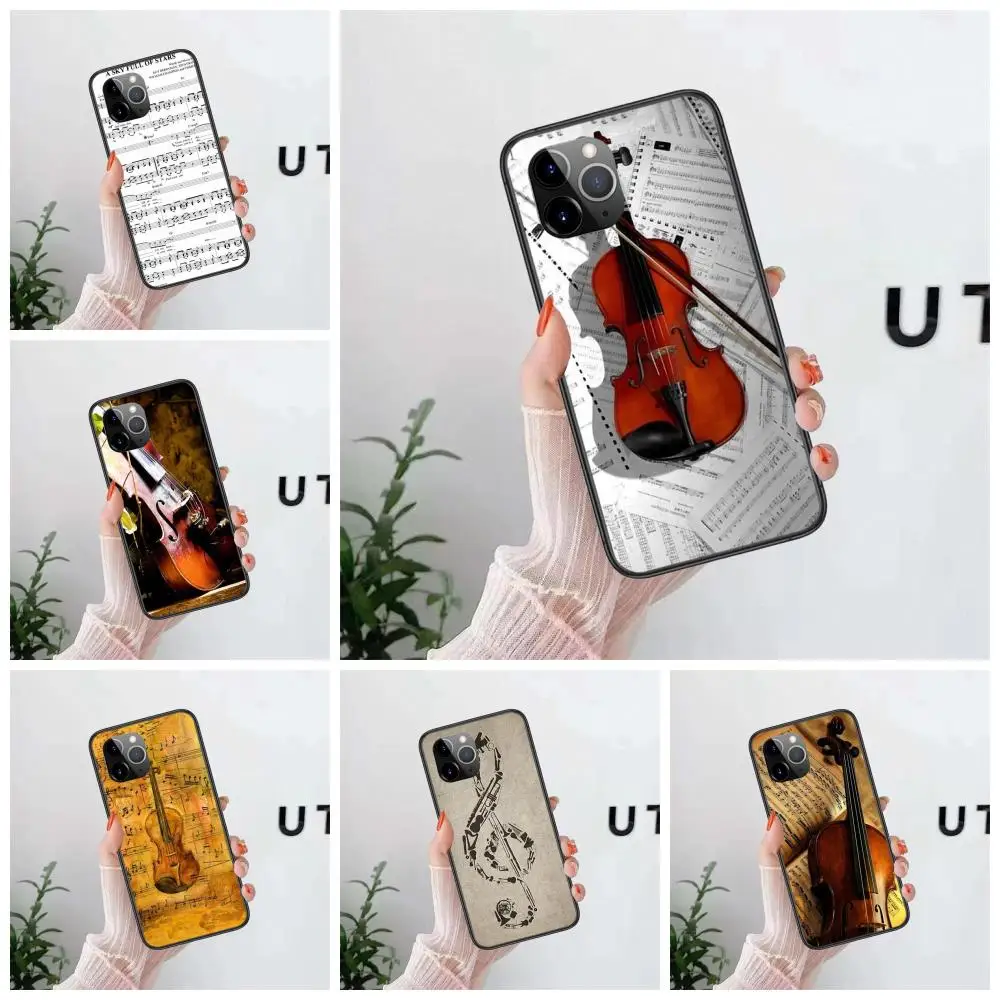 Мягкий чехол с изображением скрипки и музыкальных нот для Galaxy A3, A5, A7, A02S, A03S, A10, A10E, A10S, A11, A750, A6, A7, A8 Core