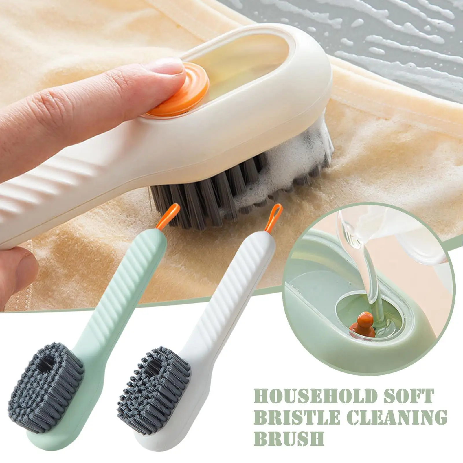

New Shoe Cleaning Brushes Multifunction Soft Bristled Liquid Brush Long Handle Shoe Clothing Board Brush Household Cleaning Tool