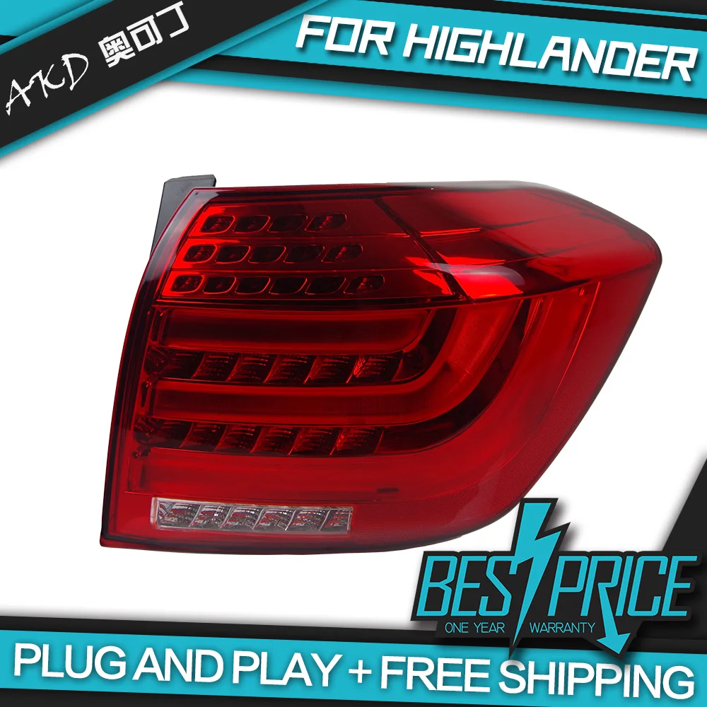 AKD тюнинг автомобильных задних фонарей для Toyota Highlander 2012-2014 задние фонари