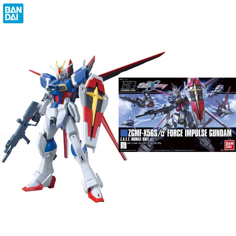 

Bandai Gundam Model Kit Anime Figure HGUC 1/144 ZGMF-X56S/α Force Impulse Gundam Action Figure Assembly Toys Gifts For Children