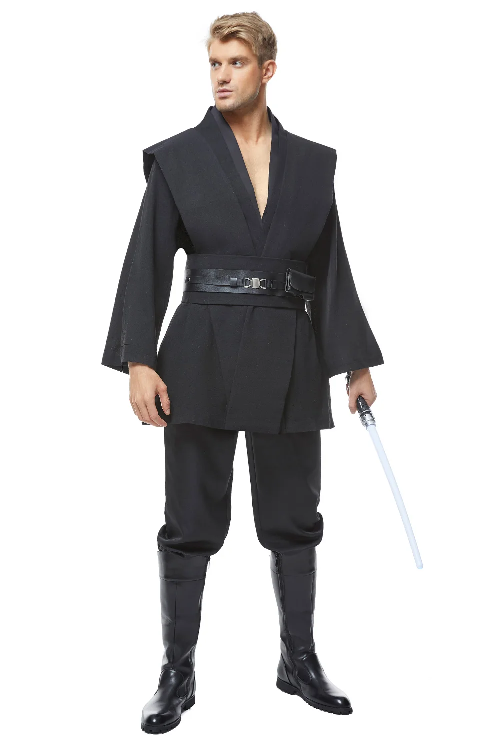 Костюм для косплея рыцаря джедая Энакина Скайуокера черная униформа взрослых
