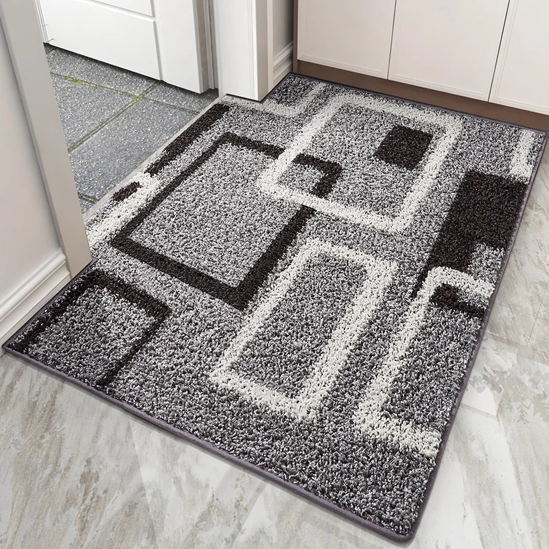 Entrance Doormats Modern Simple Carpet Wear-resistant and Dirt-removing Elbow Yarn Rug Absorbent Non-slip Vacuuming Floor Mat