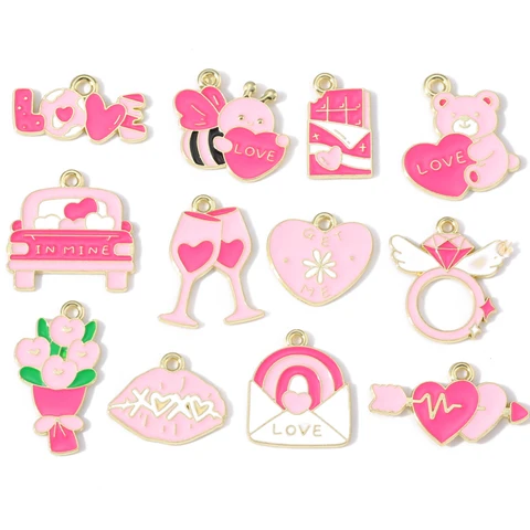 Комплект ювелирных аксессуаров YuenZ, розовый, металл