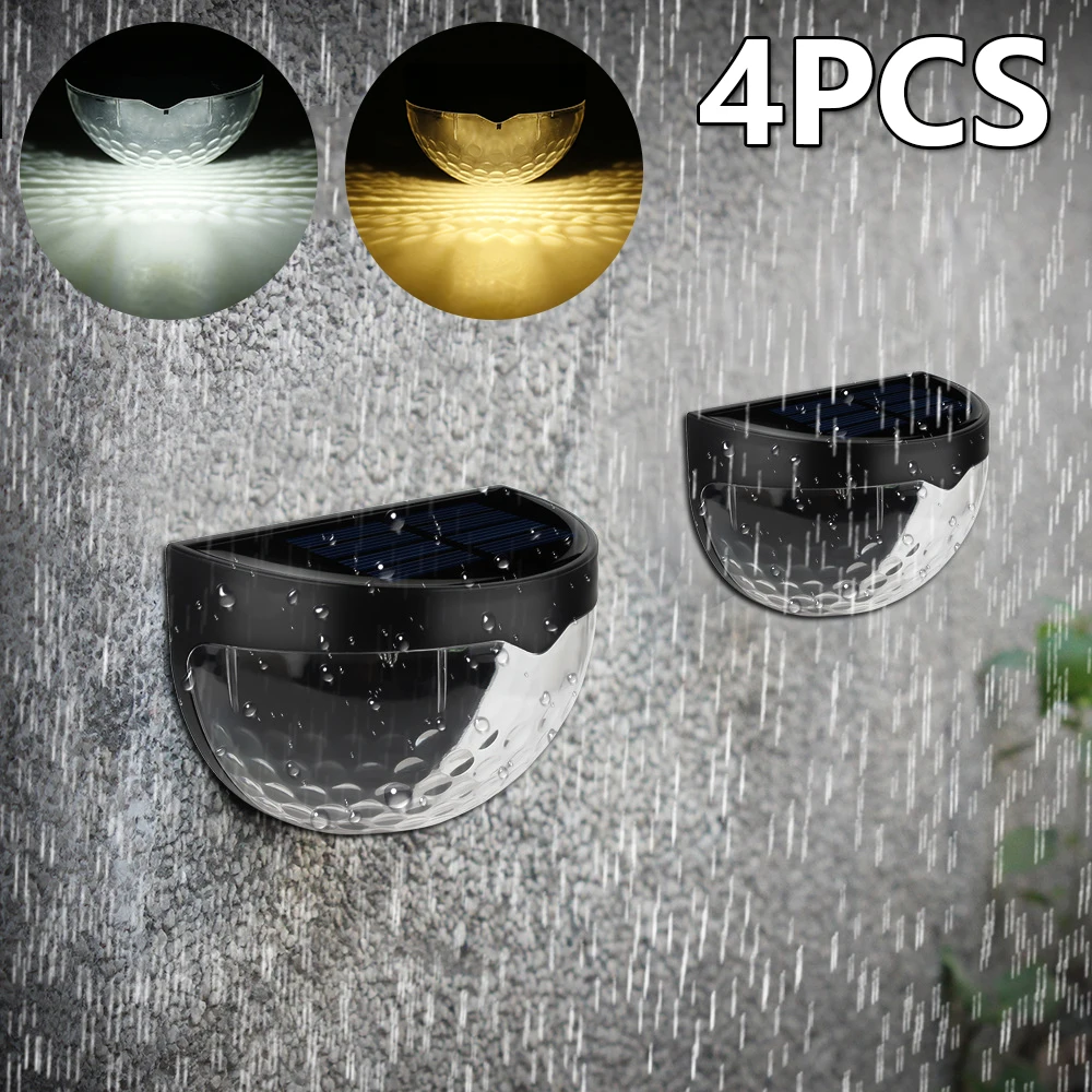 

4pcs Solar Wall-Mount Light LED Landscape Lamp IP65 Waterproof Outdoor Security Wall-Mount Lights with Solar Powered for Fences