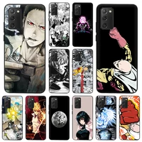 matte phone case for samsung s21 plus s20 fe s10 lite s9 one punch man anime black soft cover for galaxy note 20 ultra 10 9 8