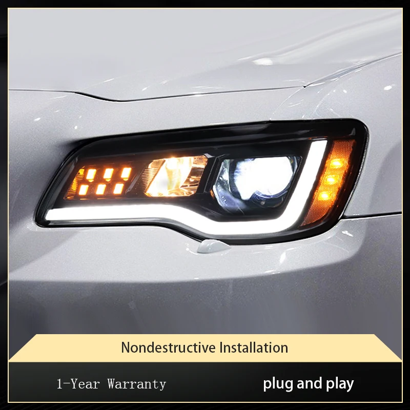 2 шт. авто фары для Chrysler 300C 2011-2017 передняя лампа модифицированная DRL фара