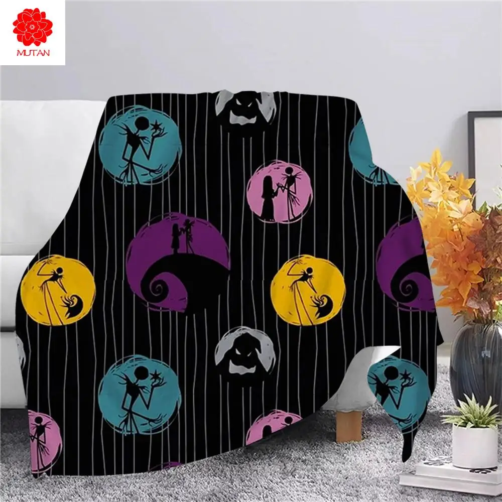 

CLOOCL Merry Christmas Warm Flannel Blanket Print Halloween Throws Blanket Hiking Picnic Flannel Blanket Washable Sherpa Blanket