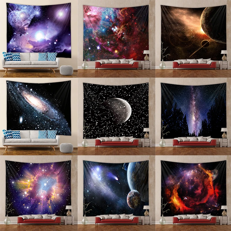 

Mystery Universe Starry Sky Space Trippy Tapestry Wall Hanging Large Psychedelic Star Tapestries For Bedroom Wall Cloth Carpet