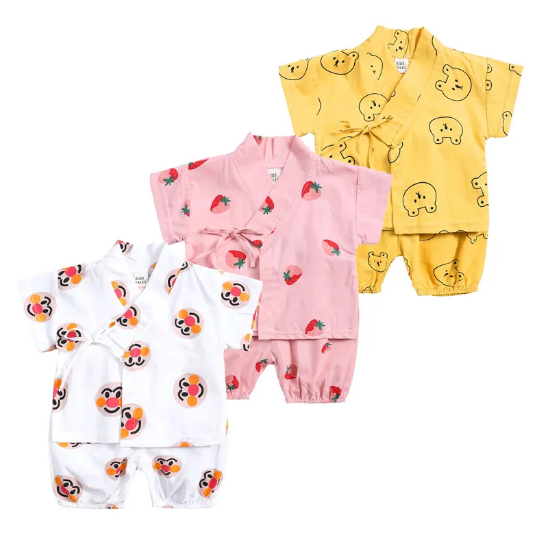 Summer Newborn Baby Girl Clothes Sets Cotton Short Sleeve Belt Top+Shorts 2 Piece Fashion Kids Boy Clothing Home Suit | Детская одежда