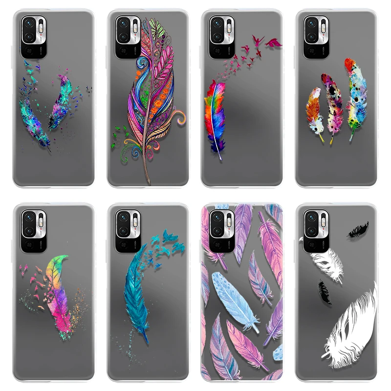 

Colorful Feathers Case for Xiaomi Redmi Note 11 10 10T 9 8 8T 7 Pro Max 5G 10S 7S Soft Cover for Redmi 10 9 9T 9A 9C NFC 8 8A 7A