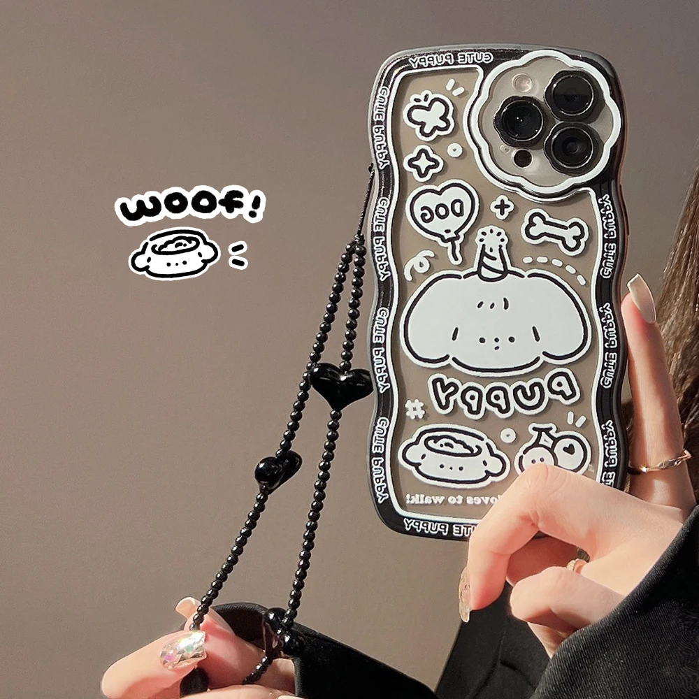 

Curved Border Dog Cute Soft Phone Case For iPhone 13 Pro Max 12 11 Xs Max Xr 7 8 Plus Protective Shell Casing Coque Back Cover