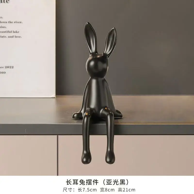 1 шт., креативное керамическое украшение с длинными ушками кролика, украшение для гостиной, спальни, офиса, домашнее искусство, эстетика, легкий роскошный орнамент валентина геннадьевна дмитриева креативное мышление