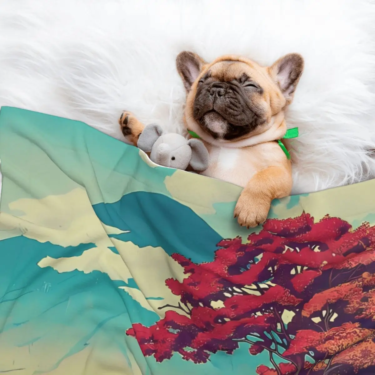 Новый год в Hisseii-одеяло для домашних животных с природным ландшафтом бархатное