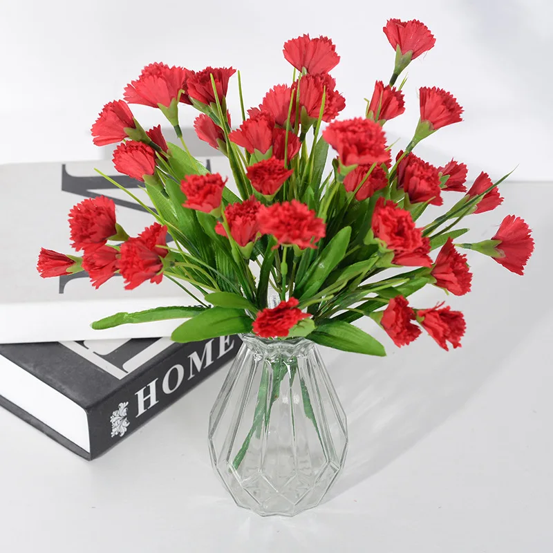 

Home Decoration 15 Carnation Bouquet Wedding Photography Scene Layout Living Room Bottle Flower Decoration Simulation Carnation